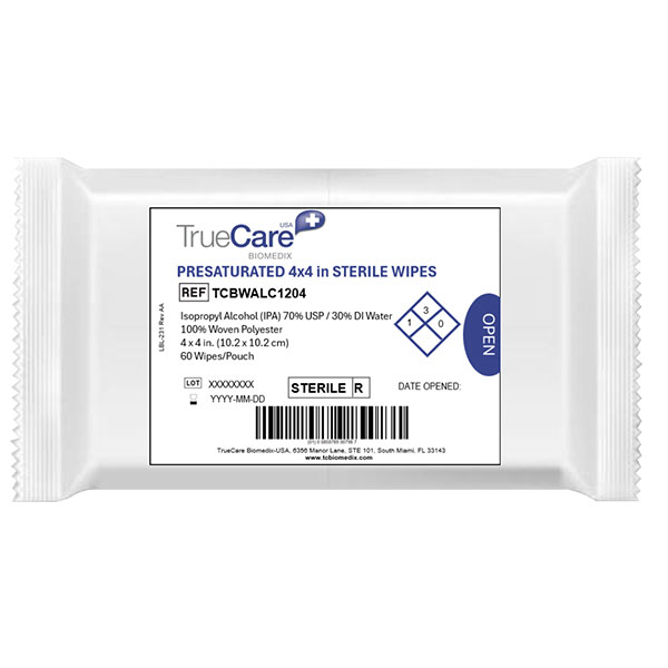 Sterile Woven Polyester Presaturated Wipes