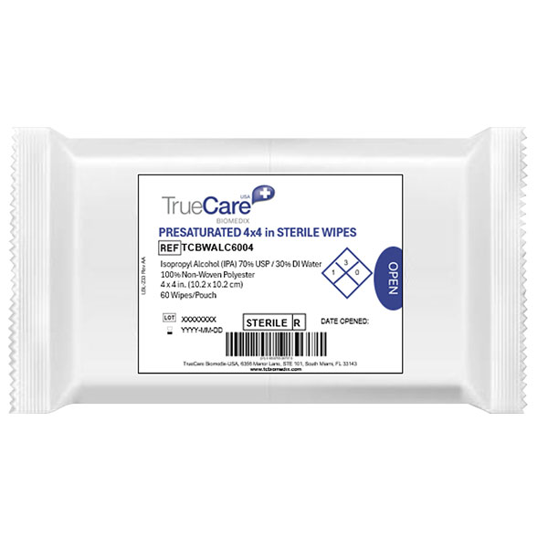 Sterile Non-Woven Polyester Presaturated Wipes